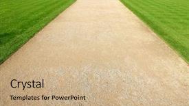  Presentation with pathway - PPT theme consisting of side walk - pathway in the park background and a  colored foreground