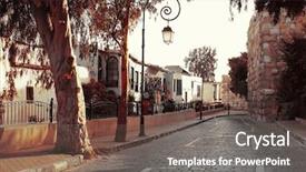  Presentation with walk - Slides with side walk - street in old damascus background and a gray colored foreground