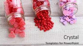  Presentation with canning - Beautiful slides featuring sides filled with candy heart backdrop and a light gray colored foreground