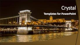  Presentation with suspension bridge - Audience pleasing PPT theme consisting of sides of budapest the capital backdrop and a black colored foreground