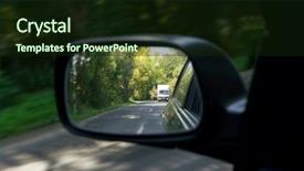  Presentation with reflecting - Cool new PPT layouts with road reflecting in the sideview mirror of a car backdrop and a wine colored foreground