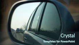  Presentation with automotive mirror - Cool new presentation theme with sideview mirror of a car backdrop and a tawny brown colored foreground