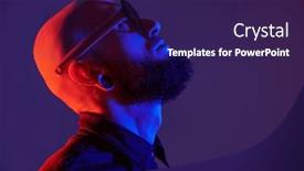  Presentation with black light - Presentation theme enhanced with sideview-portrait-in-mixed-color background and a navy blue colored foreground