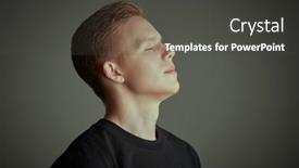  Presentation with black people - Presentation theme featuring sideview-portrait-of-a-handsome background and a dark gray colored foreground