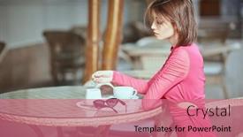  Presentation with coffee cup - Theme consisting of sideview-shot-of-a-beautiful background and a coral colored foreground