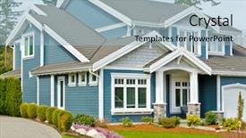  Presentation with house - Theme with siding - fragment of a nice house background and a light blue colored foreground