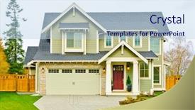  Presentation with luxury house - PPT theme consisting of siding - luxury house in vancouver canada background and a light blue colored foreground