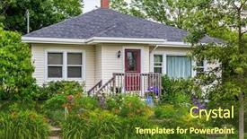  Presentation with north american travel women - Colorful slide set enhanced with siding - north american home backdrop and a tawny brown colored foreground