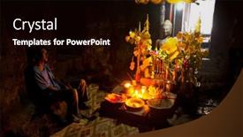  Presentation with ancient ruins - Cool new slide deck with siem-reap-cambodia-dec-13 backdrop and a black colored foreground
