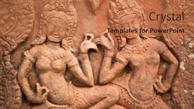  Presentation with khmer - Beautiful presentation theme featuring glamorous brunette in purple leather jacket and sparkly bra with beautiful makeup backdrop and a dark gray colored foreground