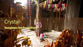  Presentation with ancient ruins - Presentation theme having siem-reap-cambodia-dec-13 background and a tawny brown colored foreground