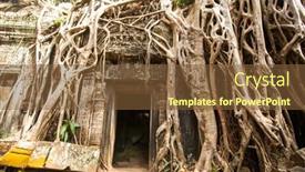  Presentation with religious - Presentation theme with siem-reap-cambodia-dec-13 background and a tawny brown colored foreground