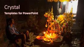  Presentation with ancient ruins - Colorful slide deck enhanced with siem-reap-cambodia-dec-13 backdrop and a wine colored foreground