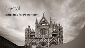  Presentation with italy - PPT theme featuring siena-cathedral-closeup background and a light gray colored foreground