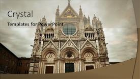  Presentation with italy - Slide deck consisting of siena-cathedral-closeup background and a mint green colored foreground