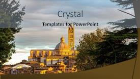  Presentation with virgin mary - Presentation enhanced with siena-cathedral-duomo-consecrated background and a light blue colored foreground