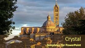  Presentation with gothic cathedral - PPT theme consisting of siena-cathedral-duomo-important-artistic background and a tawny brown colored foreground