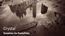  Presentation with medieval - Cool new presentation with siena-cathedral-reflection-after-rain backdrop and a tawny brown colored foreground