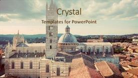  Presentation with tuscany - Amazing PPT layouts having siena italy panorama rooftop city backdrop and a soft green colored foreground