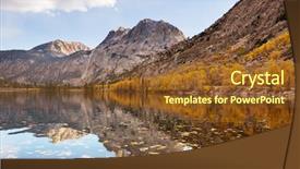  Presentation with mountain view california - PPT theme featuring sierra nevada mountain fall background and a tawny brown colored foreground