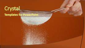  Presentation with powdered - PPT theme enhanced with sieve-and-powdered-sugar background and a tawny brown colored foreground