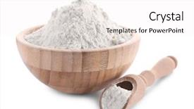  Presentation with flour - PPT layouts consisting of sifting - bowl and scoop of wheat background and a white colored foreground