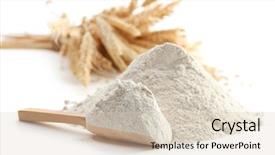  Presentation with ears - PPT layouts featuring sifting - heap of flour with wooden background and a lemonade colored foreground