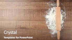  Presentation with flour - PPT theme with sifting - scattered flour and rolling pin background and a  colored foreground