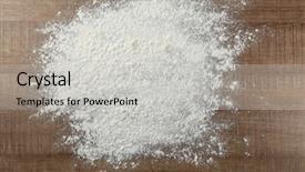  Presentation with chickpea flour - Amazing slides having sifting - scattered flour on wooden background backdrop and a light gray colored foreground
