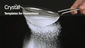  Presentation with powdered - Slides enhanced with sifting - sieve and powdered sugar background and a dark gray colored foreground