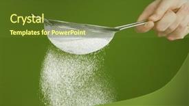  Presentation with powdered - Beautiful PPT layouts featuring sifting - sieve and powdered sugar backdrop and a  colored foreground