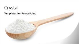  Presentation with spoon - Slides enhanced with sifting - wheat flour in wooden spoon background and a white colored foreground