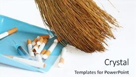  Presentation with whats the scoop - Presentation theme having sig - cigarette ends and broom background and a  colored foreground