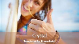  Presentation with lady - Presentation with sigh focus on the hand background and a coral colored foreground