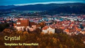  Presentation with sighisoara - Audience pleasing theme consisting of sighisoara-citadel-towering-over-modern backdrop and a tawny brown colored foreground