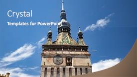  Presentation with sighisoara - Amazing presentation theme having sighisoara-transylvania-romania-with-famous backdrop and a teal colored foreground