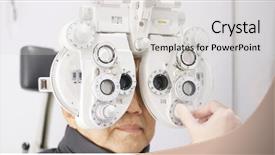  Presentation with eye sight - Theme with sight older - asian old man doing eye background and a light gray colored foreground