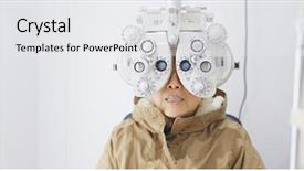  Presentation with eye - Amazing theme having sight older - asian old woman undergo eye backdrop and a white colored foreground