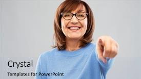  Presentation with old people - Colorful slide deck enhanced with sight older - gesture vision and old people backdrop and a light blue colored foreground