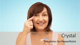  Presentation with old people - Amazing presentation theme having sight older - health vision and old people backdrop and a coral colored foreground