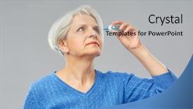  Presentation with dry eye - Cool new presentation design with sight older - medicine health and vision people backdrop and a light gray colored foreground
