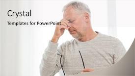  Presentation with exercise n old age - Cool new slide deck with sight older - stress old age and people backdrop and a light gray colored foreground