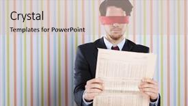  Presentation with blind - Amazing presentation theme having sightless - blind reading a newspaper backdrop and a soft green colored foreground