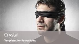 Presentation with blindfolded - Beautiful slides featuring sightless - blindfolded man backdrop and a gray colored foreground
