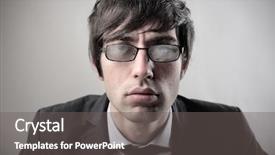  Presentation with glasses - Audience pleasing presentation consisting of sightless - businessman with misted glasses backdrop and a  colored foreground