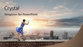  Presentation with blue - Audience pleasing PPT theme consisting of young man plays with a border collie and a white german shepherd outdoors backdrop and a gray colored foreground