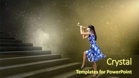  Presentation with dress ethics - Audience pleasing presentation consisting of sightless - young woman in blue dress backdrop and a  colored foreground