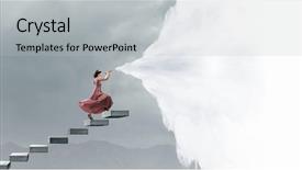  Presentation with eyes - Cool new presentation theme with sightless - young woman with blindfold backdrop and a light gray colored foreground