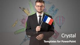  Presentation with elegant - Presentation theme enhanced with sightseeing concept on the background background and a  colored foreground