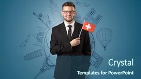  Presentation with human rights concept chained man - Amazing theme having sightseeing concept on the background backdrop and a ocean colored foreground